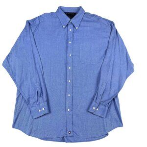 Henry Jacobson Mens Blue Chambray Dress Shirt Sz 18 36/37 XL